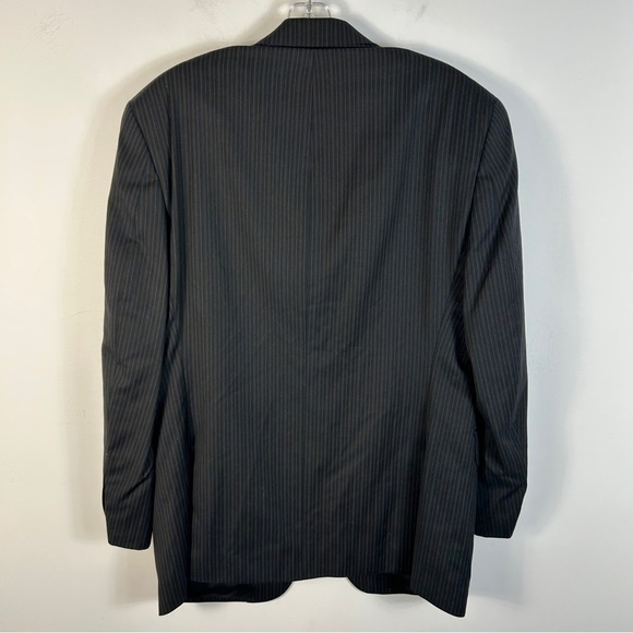 ❤️ Lauren Ralph Lauren Dark Gray Striped Wool Blazer 40R - Picture 3 of 10